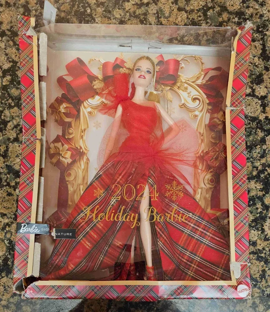 Barbie Signature 2024 Holiday Collector Doll HRM61 Blonde Christmas‎ *Box Flaws